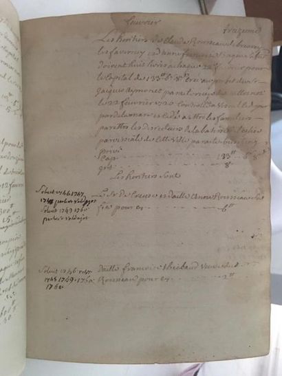 null [Manuscript] [Franche-Comté]. Register of debtors. 1756-1761. In-4, 121 f. In-8,...