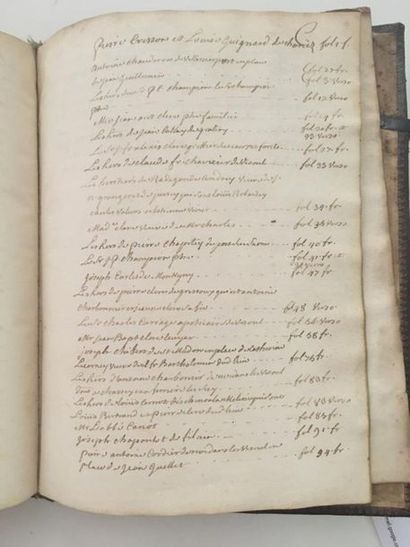 null [Manuscript] [Franche-Comté]. Register of debtors. 1756-1761. In-4, 121 f. In-8,...