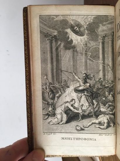 null [Weapons binder] HOMER. The Iliad. À Paris, Aux dépens de Rigaud, 1719. 3 vol....