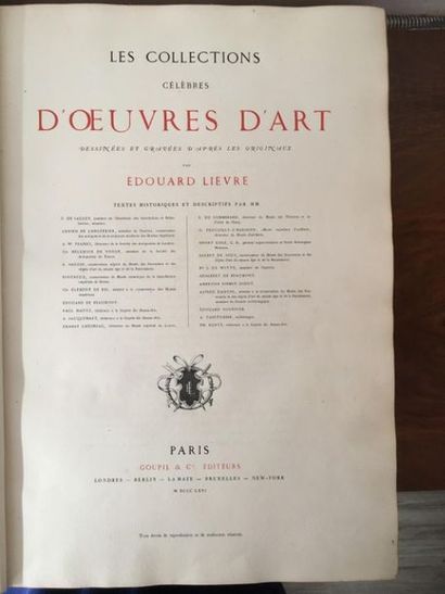 null LIÈVRE (Édouard). Les collections célèbres d'oeuvres d'art dessinées et gravées...