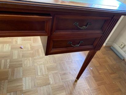 null OFFICE in cherry wood and cherry veneer opening by five drawers in belt, green...