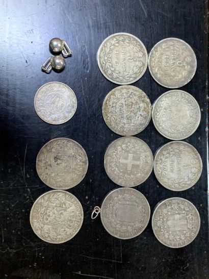null LOT of PARTS in SILVER: 
- 5 FRANKS Charles X 1828, Louis Philippe 1857, 1859,...