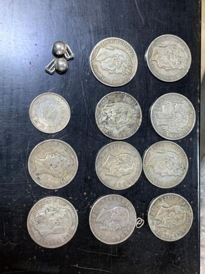 null LOT of PARTS in SILVER: 
- 5 FRANKS Charles X 1828, Louis Philippe 1857, 1859,...