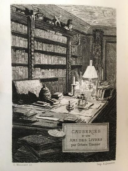 null UZANNE (O.). Caprices d'un bibliophile. P., 1878, in-12 demi-perc., 1 eau-forte...