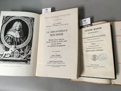 null RONSIN (A.). La bibliothèque Bouhier. Histoire d'une collection formée du XVIº...