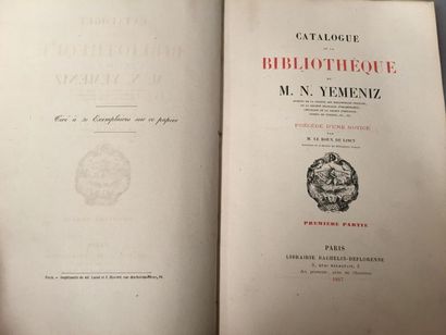 null [Yemeniz]. Catalogue de la bibliothèque de M. N. Yemeniz... P., 1867, 2 vol....
