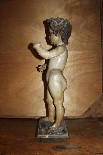 null * Ecole ibérique du XVIIIe siècle

Christ enfant. 

Sculpture en bois peint...