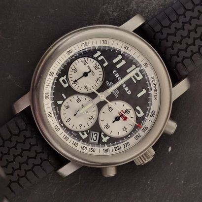 null CHOPARD. Modèle Mille Miglia Titanium. Vers 2000. CHRONOGRAPHE bracelet, boîte...