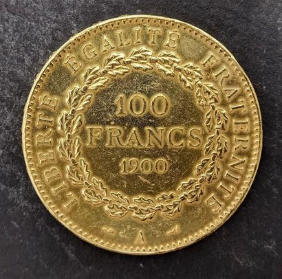 null Rare piece of 100 gold francs from 1900 (A) in good condition, weighing 32.2...
