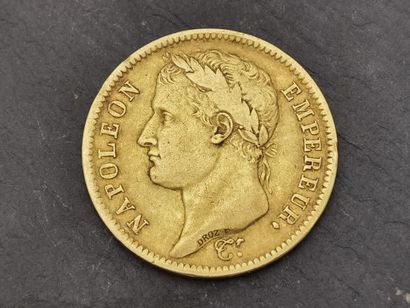 null Pièce en or 900 mm de 40 francs, Napoléon Tête laurée, 1811 A, pesant 12,78...