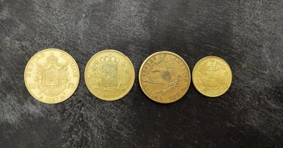 null Ensemble de pièces d'or 900 mm

- une pièce de 50 FF, 1857 A, Tête nue, 16,06...