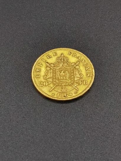 null Pièce en or (900/1000e), Napoléon III, BB1864, tête laurée, pesant 6,4 g.