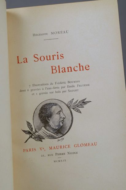 null BOURDIN. MOREAU (Hégésippe). La souris blanche. Paris, M. Glomeau 1919. In-16,...