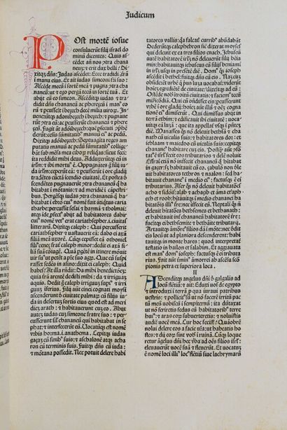 null [Incunable]. [Bible, A.T., latin, 1476]. Venise, Nicolas Jenson, 1476. Fort...