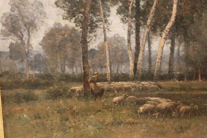 null Louis Aimé JAPY (1840-1916). 

Troupeau dans la clairière. 

Huile sur toile....