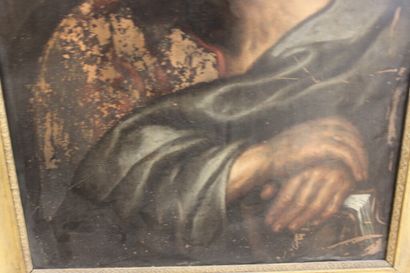 null École ITALIENNE du XVIIe siècle. 

Saint Jérôme. 

Peinture sur plaque de cuivre....