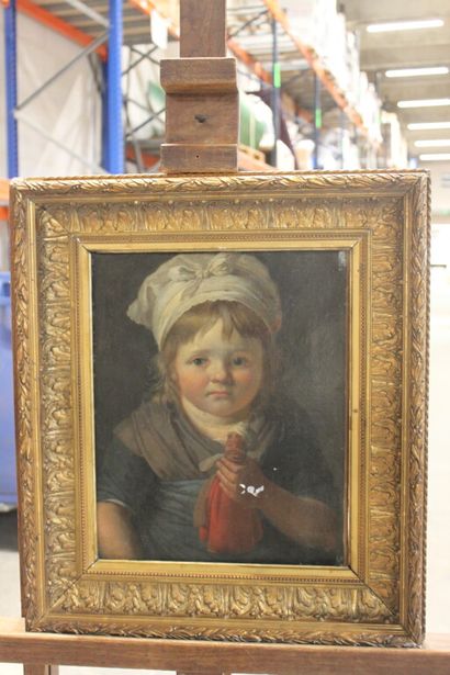 null Ecole FRANCAISE du début du XIXe siècle. 

Portrait d'enfant avec un jouet....