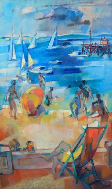 Jean CLUSEAU-LANAUVE (1914-1997). 
« La plage...