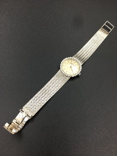 null JAEGER-LECOULTRE. About 1960. WATCH-BRACELET of lady in white gold 18K (750...