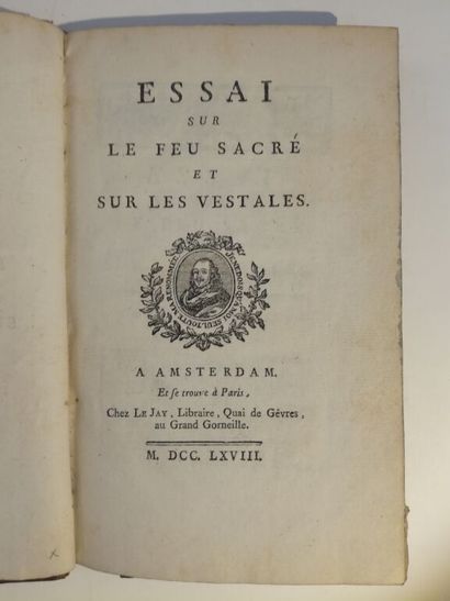 null [DUBOIS-FONTANELLE (Joseph-Gaspard). Essay on the sacred fire and on the Vestals....