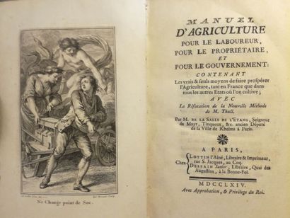 null LA SALLE DE L'ÉTANG (Simon Philibert de). Manuel d'agriculture pour le laboureur...