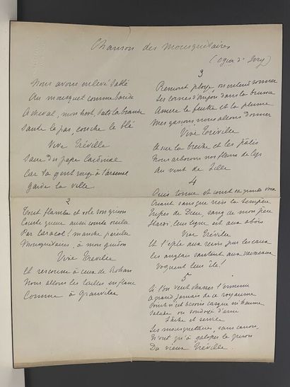 null [Manuscrit]. JEHAN DE BARALLE. Rimes des dimanches. 1893-1894. Petit in-4, demi-chagrin...