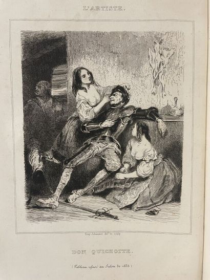 null JOHANNOT. JANIN (Jules). L'âne mort. Paris, Bourdin, 1842. Grand in-8, reliure...
