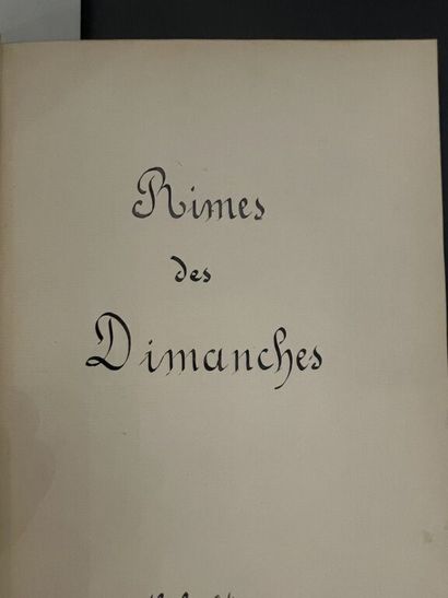 null [Manuscrit]. JEHAN DE BARALLE. Rimes des dimanches. 1893-1894. Petit in-4, demi-chagrin...