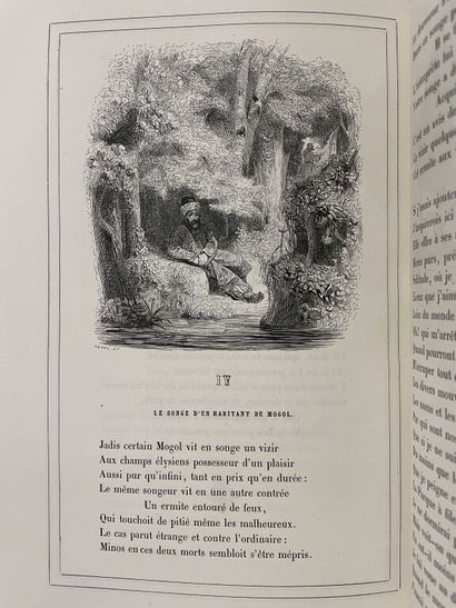 null GRANDVILLE. LA FONTAINE (Jean de). Fables. Paris, Garnier frères, 1855. Large...