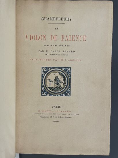 null RENARD. CHAMPFLEURY. The earthenware violin. Paris, Dentu, 1877. In-8, half...