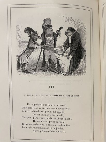 null GRANDVILLE. LA FONTAINE (Jean de). Fables. Paris, Garnier frères, 1864. Large...