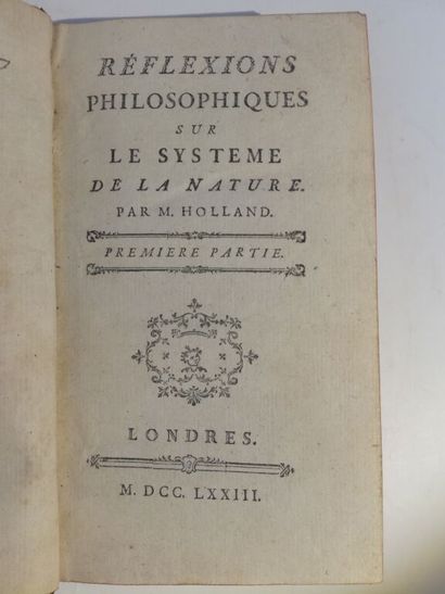 null HOLLAND (Georg Jonathan von). Philosophical reflections on the system of nature....