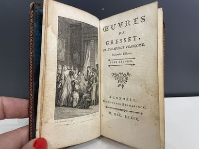null GRESSET. OEuvres. Londres, Edouard Kelmarneck, 1779. 2 vol. in-18, maroquin...