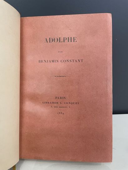 null CONSTANT (Benjamin). Adolphe. Paris, Lib. Conquet, 1889. In-12, demi-maroquin...