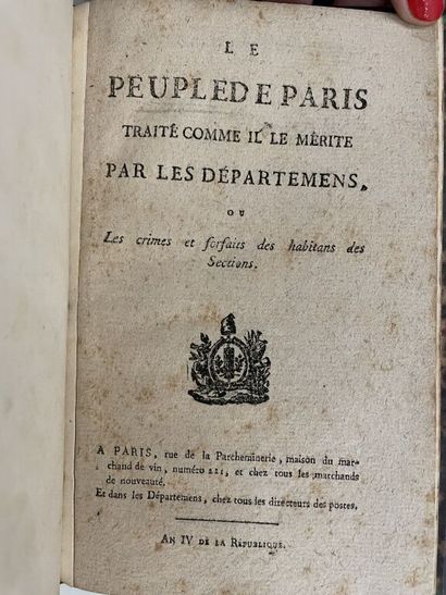 null [French Revolution]. PEOPLE (Le) de Paris traité comme il le mérite par les...