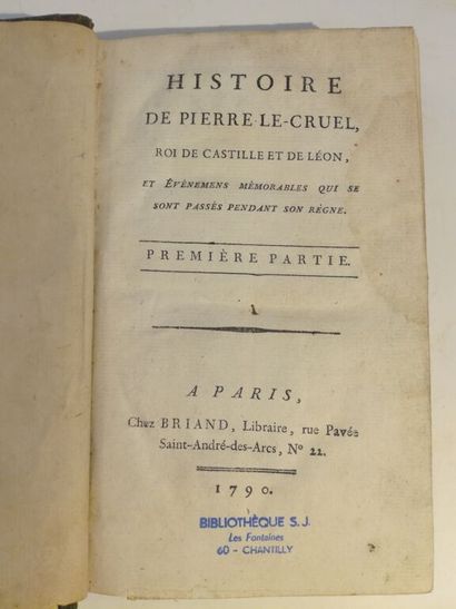 null [DILLON (John Talbot)]. Histoire de Pierre le Cruel, roi de Castille et de Léon,...
