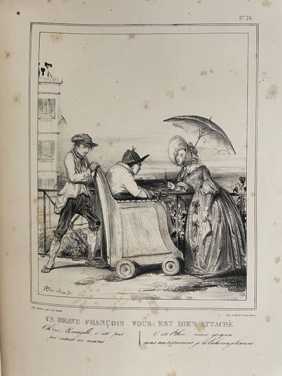 null [Caricature]. Entertaining Album [title on binding]. [Paris, circa 1860]. In-4,...