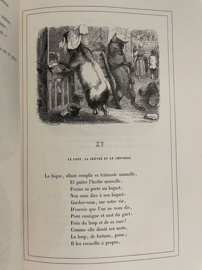 null GRANDVILLE. LA FONTAINE (Jean de). Fables. Paris, Garnier frères, 1855. Large...