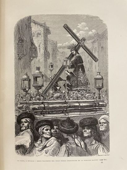 null DORÉ. DAVILLIER (Charles). L'Espagne. Paris, Hachette, 1874. In-folio, reliure...