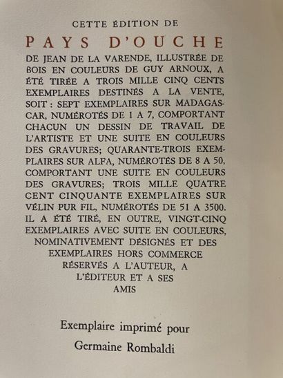 null ARNOUX. LA VARENDE (Jean de). Pays d'Ouche. Paris, Mornay (Coll. de La Sirène,...