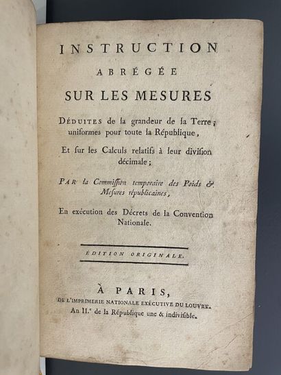 null [HAUY (Abbé René-Just). Abridged Instruction on the measures deduced from the...