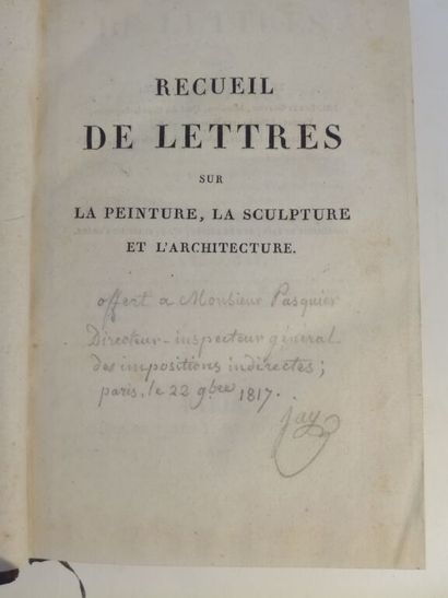 null BOTTARI (Giovanni Gaetano); JAY (Louis-Joseph). Collection of letters on painting,...