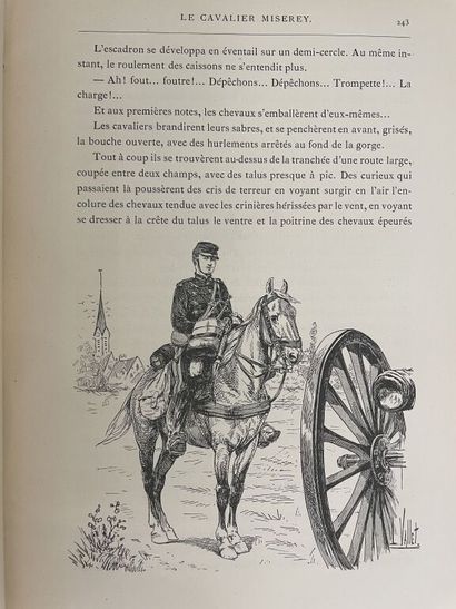 null VALLET. HERMANT (Abel). The rider Miserey. Paris, Piaget, 1888. In-4, burgundy...