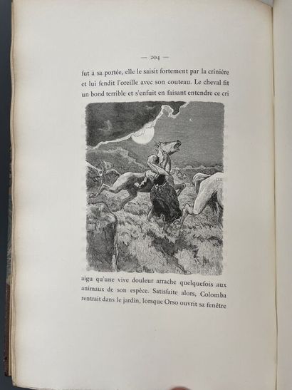 null VIERGE. MÉRIMÉE (Prosper). Colomba. Paris, Carteret, 1904. In-8, demi-maroquin...