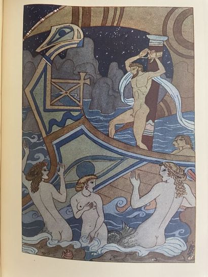 null BENITO. HOMÈRE. L'Iliade. L'Odyssée. Paris, Le Vasseur, 1941. 4 vol. in-8, demi-basane...