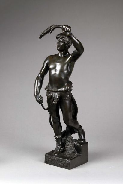 null Émile LAPORTE (1858-1907)

"Vincere".

Proof in bronze with brown patina.

Signed...