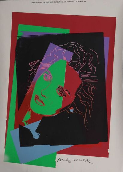 null Andy WARHOL (1928-1987)

Isabelle Adjani, 1986.

Sérigraphie.

Signée en bas...