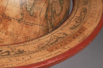 null GLOBE TERRESTRE PAR FÉLIX DELAMARCHE - Paris, 1827.

Beau globe mobile, sur...