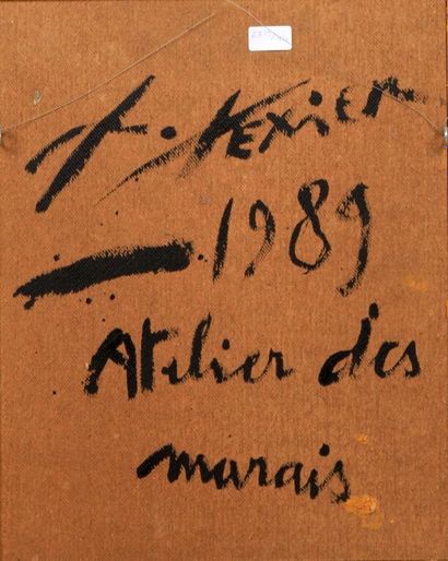 null Richard TEXIER (1955).

Composition, stella icona 1989.

Technique mixte.

Monogrammée...