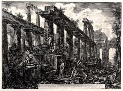 Giovanni Battista PIRANESI Vue des restes de la celle du temple de Neptune, planche...